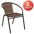 thumbnail image 2 of Flash Furniture Lot de 2 Chaises Empilables de Restaurant en Rotin Brun Moyen pour Intérieur-Extérieur, 2 of 5