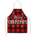 thumbnail image 1 of WIFKLSIIPG Christmas Kitchen Cooking Aprons Black and Red Plaid Aprons Adjustable Buffalo Plaid Baking Apron Grilling Christmas Apron with Snowflake ..., 1 of 5