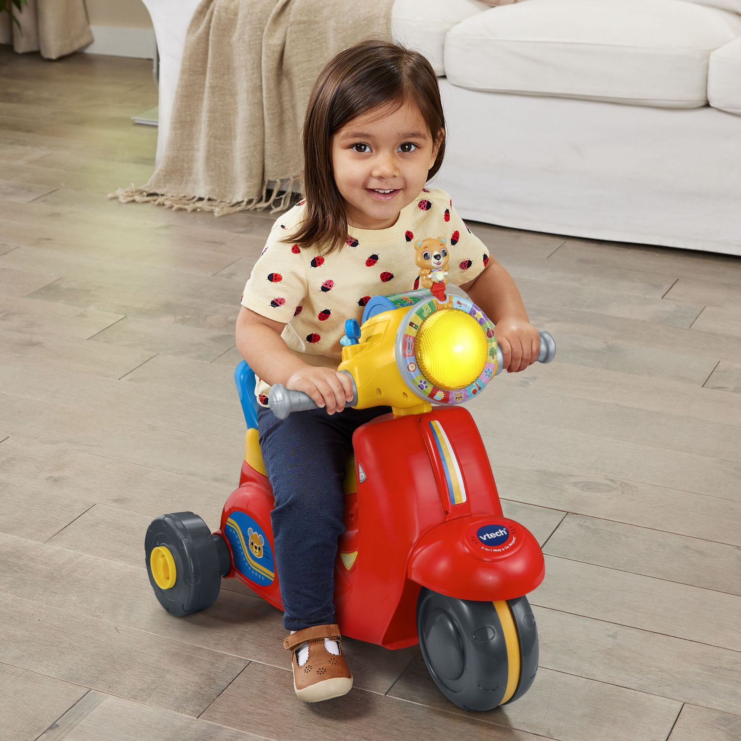 VTech Porteur scooter interactif 2 en 1 - Trottinette transformable pour tout-petits - Version anglaise