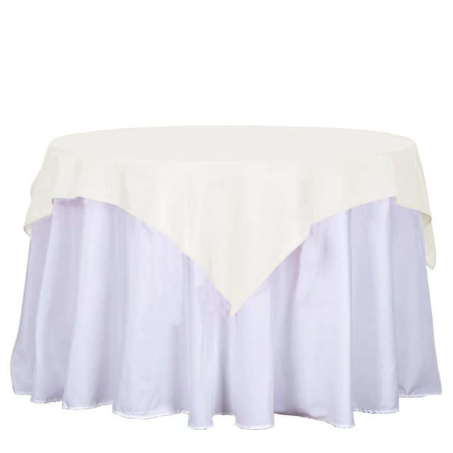 LNGOOR 108” Wholesale Round Tablecloth Polyester Round Table Linens For Wedding Party Banquet Restaurant - WHITE