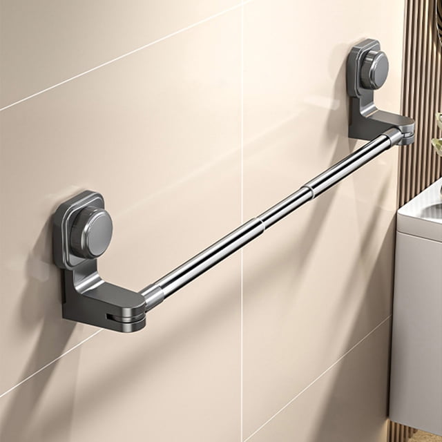 Dpityserensio Towel Rack Suction Cup Strong Punch-free Bathroom Towel Rack Wall Hanging Bathroom Shelf