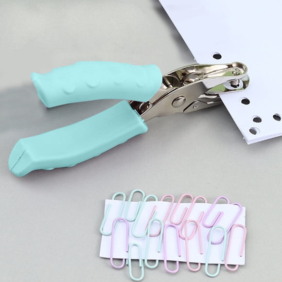 Perforatrice en Papier 6 mm à Trou Rond Macaron, Perforatrice Caoutchoutée, Pinces à Perforer à Feuilles Mobiles, à Main, Fournitures d'Apprentissage de Bureau