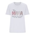 thumbnail image 3 of EQWLJWE Tops Summer pour Femmes Tops Dégagement Mode Femmes Manches Courtes Col Rond en Vrac Blouse Tops Manches Bouffantes Bordées, 3 of 3