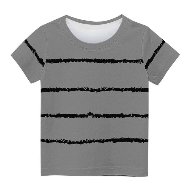 Yuyuzo T-Shirts pour Garçons et Filles, Manches Courtes, Col Rond, Rayé, Mignon, Été