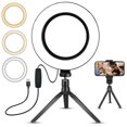 thumbnail image 1 of MesaSe LED Ring Light 6 with Tripod Stand for YouTube Video and Makeup  Mini LED Camera Light with Cell Phone Holder Desktop LED Lamp with 3 Light Modes & 10 Brightness Level, 1 of 8