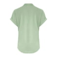 thumbnail image 5 of RKSTN Womens Summer Tops Fashion Cotton and Linen Buttons Going out Tops Basic Solid Color Shirts V-Neck Short Sleeve Loose Fit Pullover Tops, 5 of 5