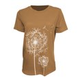 thumbnail image 2 of Becaristey T-shirts à Col Rond pour Femmes Manches Courtes Style Simple T-shirts Imprimé Floral Vêtements Accessoire de Mode Tenue Quotidienne Kaki TG, 2 of 6