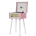 thumbnail image 1 of Arkrocket Discovery Tourne-Disque Rétro Bluetooth à 3 Vitesses avec Haut-Parleurs Intégrés et Pieds Amovibles (Rose Blanc), 1 of 5