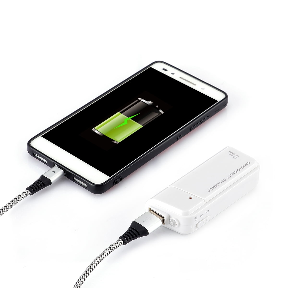 Chargeur Intelligent Mini pour 2 Piles Rechargeables AA - Entrée USB (Piles Non Incluses) Lot de 5, Blanc