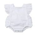 thumbnail image 1 of Baby Girl Ruffle Solid Color Romper Jumpsuit Outfit Sunsuit, 1 of 5