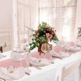 thumbnail image 3 of MesaSe 1 Pack Plastic Table Cloth Cover + 1 Pack Satin Table Runner for Parties  Disposable Tablecloth for Rectangle Tables  Birthday Wedding Graduation Mather Valentine‘s Day Christmas P, 3 of 8