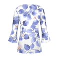 thumbnail image 4 of Blouses pour Femmes, T-shirt Imprimé Mode Manches 3/4 Blouse Col en V Hauts Décontractés, 4 of 5