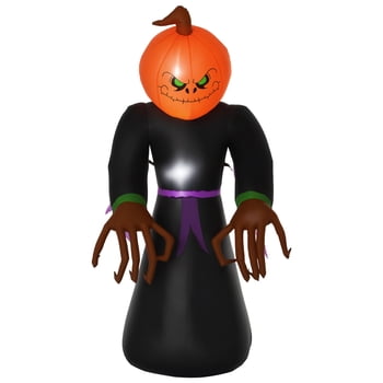 6.9ft Halloween Inflatable Pumpkin Reaper Ghost Outdoor Decorations Yard