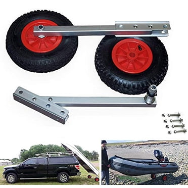 Seamax Easy Load Boat Launching Wheels Set for Inflatable Boat & Aluminum Boat, with 12" Pneumatic Tire & 2 Height Position
