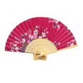 thumbnail image 4 of YAOMOBB Elegant Folding Fan Double Sided Flower Pattern Bamboo Catwalks Lightweight Hand Held Party Props, 4 of 7