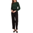 thumbnail image 2 of INSPIRE CHIC Blouse Élégante pour Femme de Bureau Travail à Manches Longues à Encolure Goutte d'Eau Haut Vert Armée TG, 2 of 5