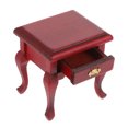 thumbnail image 4 of Miniature Wood Bedside Table Mini Night Table Adornment Mini House Furnishing, 4 of 6