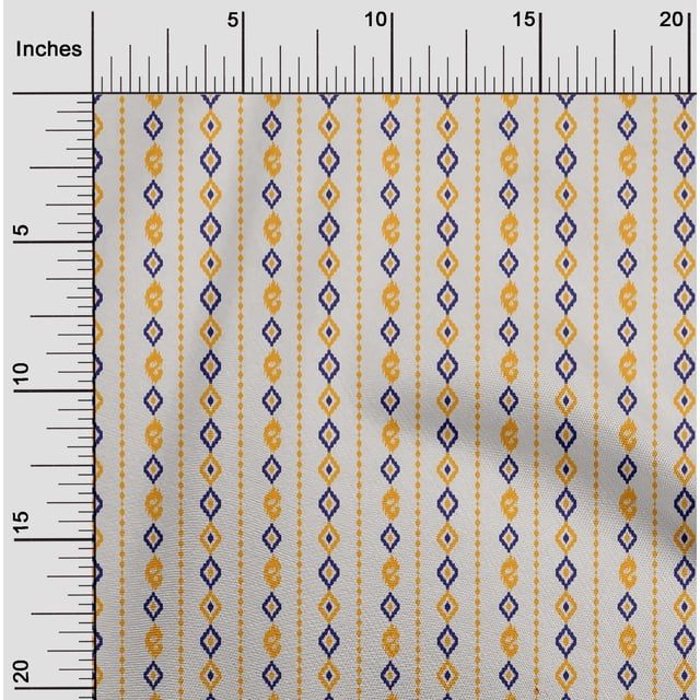 oneOone Polyester Lycra Fabric Stripe & Geometric Ikat Print Fabric BTY 56 Inch Wide