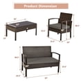 thumbnail image 2 of Gymax 8PCS Rattan Patio Conversation Set Outdoor Furniture Set Garden w/ Cushion, 2 of 10