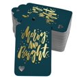 thumbnail image 1 of Inkdotpot Pack Of 100 Real Gold Foil Paper Tags Merry And Bright Christmas Favor Hang Tags, 1 of 6