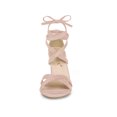 thumbnail image 2 of BLISSFUL STEP Women's Open Toe Lace-Up High Block Heeled Sandals Dust Pink (Size 10), 2 of 7