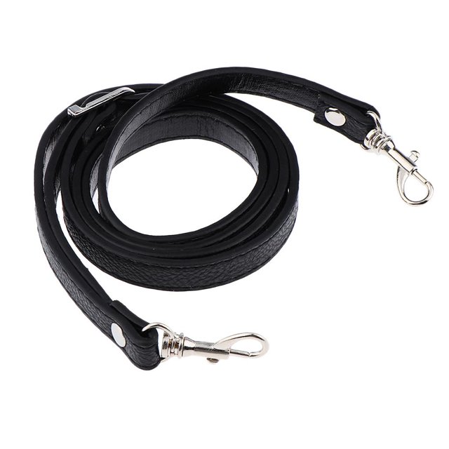 Sac Porté Épaule en Cuir Réglable avec Boucle de Ceinture de Rechange Mousqueton Noir