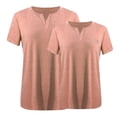 thumbnail image 5 of Plebaso 2 Pack Hauts Grande Taille pour Femmes Col en V Manches Courtes Tee Tops Blouses Décontractées Confortables pour Femmes, 5 of 5