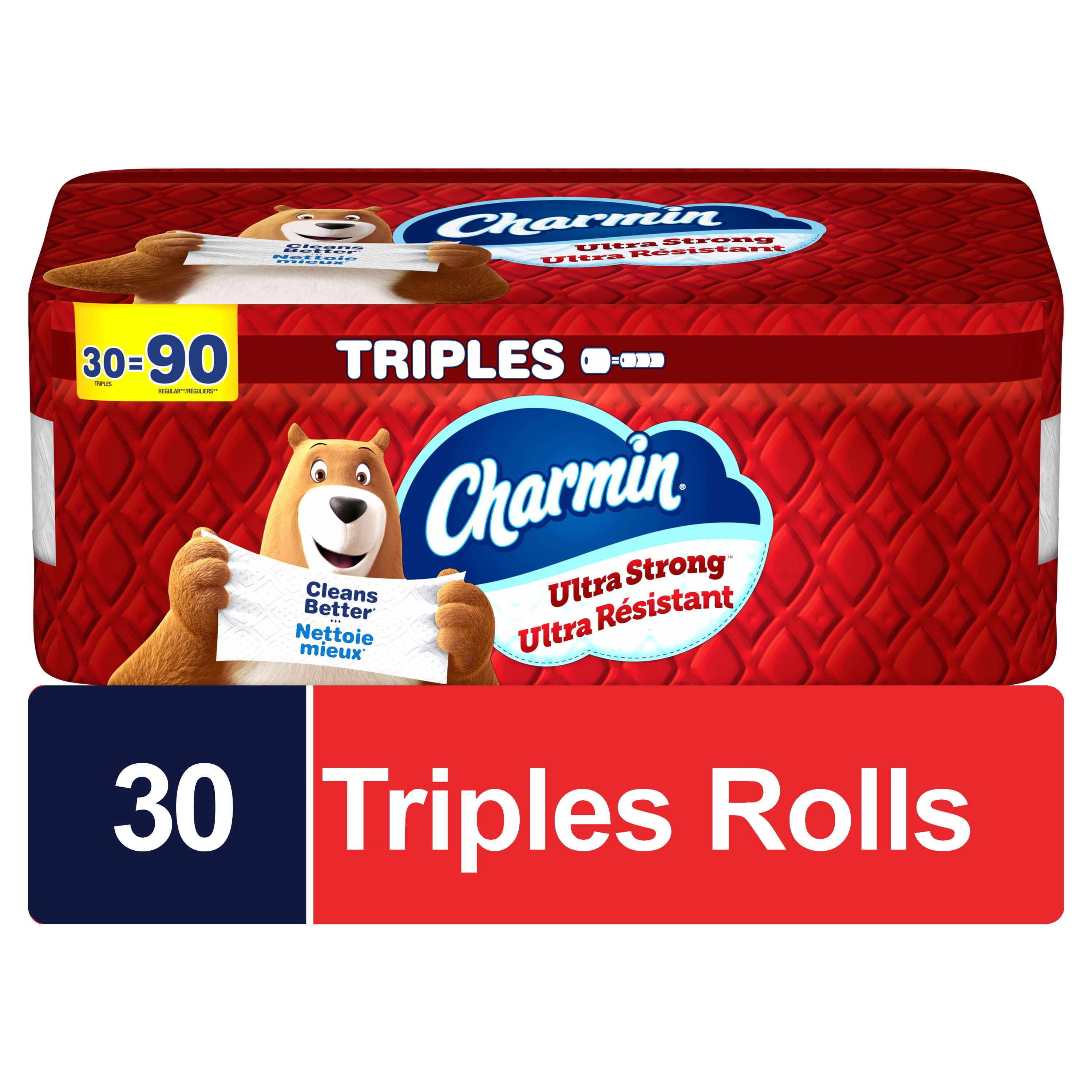 Charmin Toilet Paper Ultra Strong, 30 Triple Rolls (90 Regular Rolls Equivalent), 2-ply Bathroom Tissue