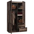 thumbnail image 3 of Pemberly Row Armoire Garde-Robe en Bois d'Ingénierie en Pin Rustique Récupéré/brun, 3 of 14