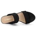 thumbnail image 4 of BLISSFUL STEP Women's Dual Straps Mid Chunky Heel Slide Sandals, 4 of 7