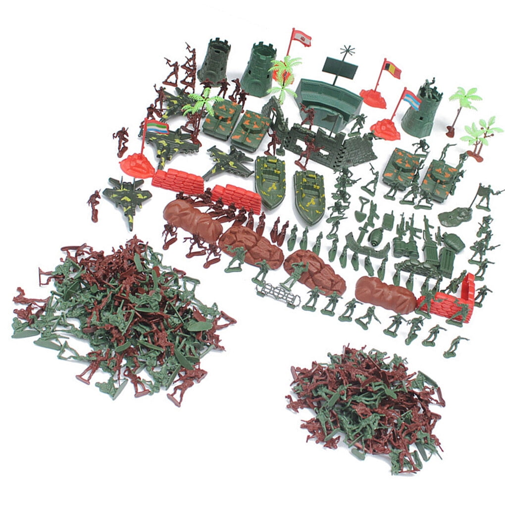 290pcs Soldiers Armament Playset Kids Toy 4cm Army Supplies Building Blocks Men Base Table Toys Building Blocks Doll Complete Recreational Models