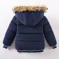 thumbnail image 4 of WEIYLL Hauts pour Garçons Tendance Enfants Hiver à Capuche Veste Chaude Bleue, 4 of 8