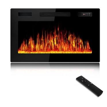 Waleaf 30” Electric Fireplace Ultra Thin Fireplace Heater, Recessed Wall Mounted Fireplace with Multicolor Flame & Remote Control