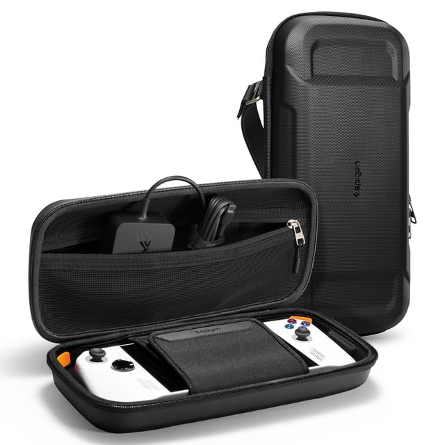 Spigen Rugged Armor Pro Designed for ASUS ROG Ally 2023 RC71L Case/ROG Ally X 2024 RC72LA Case/MSI Claw A1M Hard Shell Carrying Case with Pockets for Acces