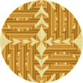 thumbnail image 1 of Ahgly Company Tapis Rond Lavable en Machine Intérieur Transitionnel Orange Néon, 4 Pieds Rond, 1 of 7