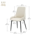 thumbnail image 3 of HOMCOM Dining Chairs Set of 2, PU Leather Kitchen Chairs with Metal Legs, 3 of 10