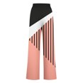 thumbnail image 3 of Pants for Women, Womens Fashionable Striped Printed Drawstring Wide Leg Pants, 3 of 4