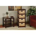 thumbnail image 4 of Seabrook Four-Tier Storage Unit With Espresso Solid Wood and Natural Baskets, 4 of 6