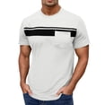 thumbnail image 1 of Men's Short Sleeved Round Neck T Shirt Men's Pullover Striped Printed Tops, 1 of 6