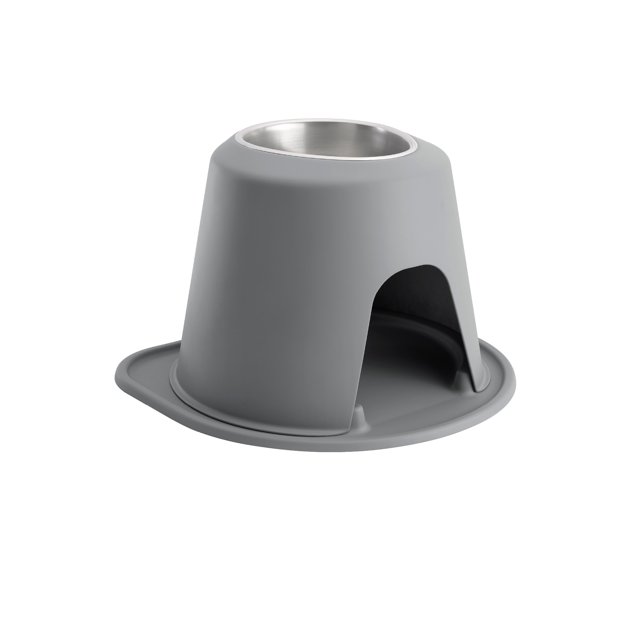 WeatherTech Système d'Alimentation pour Animaux Simple et Haut Support de 10 Pouces de Hauteur - Acier Inoxydable - Gris Foncé