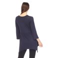 thumbnail image 3 of White Mark Tunique à Manches 3/4 pour Femmes, Taille Empire, Col en V, 3 of 6