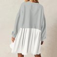 thumbnail image 5 of Womens Oversized Sweatshirt Dress Long Flowy Patchwork Pullover Tops Cute Drop Shoulder Sweatshirts Fall Long Sleeve Mini Dress Teen Girls Crewneck Solid Tunic Pleated Loose Clothing Beig, 5 of 5