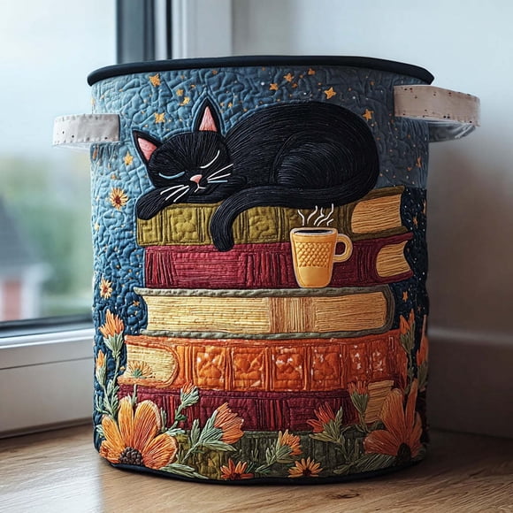 Dvkptbk quilted basket Embroidered Laundry Basket Storage Bucket/Bachelor