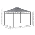 thumbnail image 3 of Outsunny Pavillon à Toit Rigide à Double Toit 10 Pieds x 12 Pieds avec Moustiquaires et Rideaux, Kaki, 3 of 10