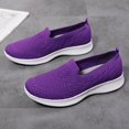 thumbnail image 4 of B91xZ Chaussures Plates pour Femmes Bout Rond Talon Haut Bloc, Violet 6.5, 4 of 5