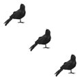 thumbnail image 2 of kurtrusly Horror Props For Halloween - High Simulation Black Crow Ornament For Festive Crooked crow 3Set, 2 of 6