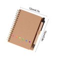 thumbnail image 4 of A5 Spiral Bound Notebook with 8mm Grid Pages and Kraft Paper Cover, Includes Stickers, Index Tabs and Pen for Organized Note Taking, 4 of 8