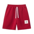 thumbnail image 4 of Curenmufel Shorts Garçon Shorts Garçons Shorts de Sport Shorts de Course Actifs Shorts Athlétiques Shorts de Basketball Shorts de Performance 5t 6t (Rouge,5-6 Ans), 4 of 5