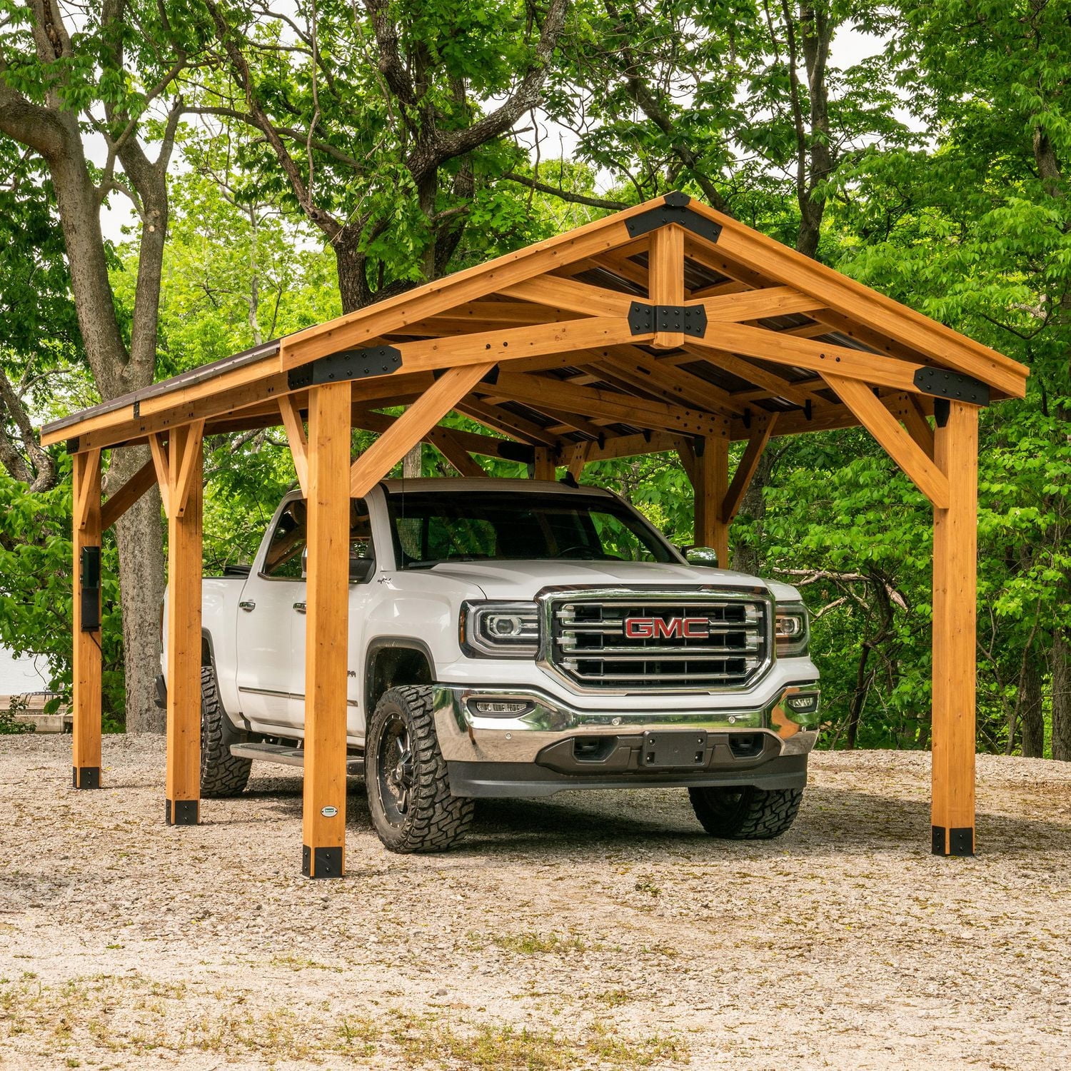 Backyard Discovery Pavillon de jardin en cèdre Norwood 20 pi x 12 pi