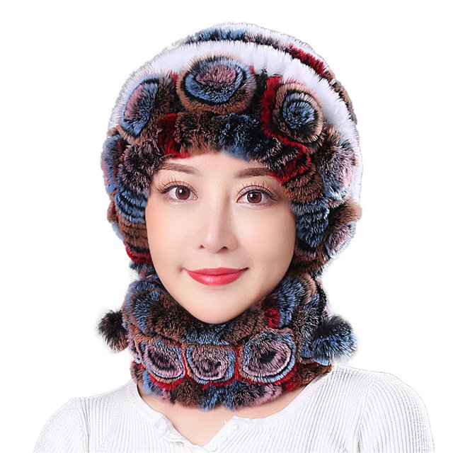 Wweixi Rabbit Cap Knitted Hat Thickened Design Camping Multipurpose Warm Headgear Convenience Winter Hats Outdoor Supplies